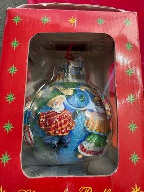 Christopher Radko Multicolor Santa and Carolers Glass Ornament